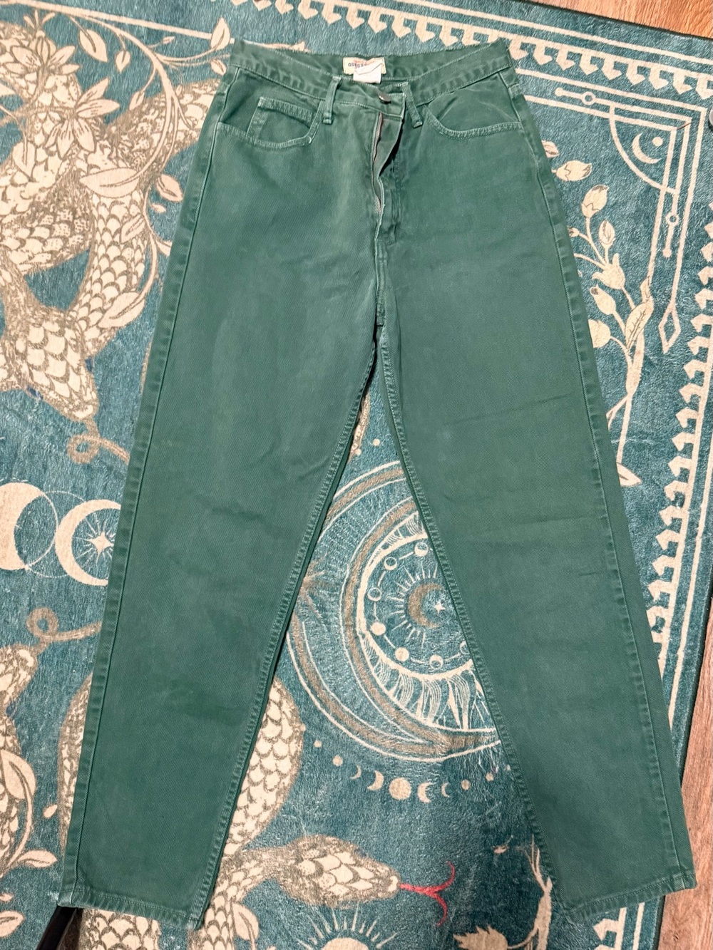 Guess Women's Straight Leg Jeans in Forest Green